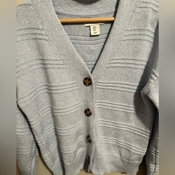 Cupcakes & Cashmere Baby Blue Cotton Button Front Cardigan - Picture 9 of 9